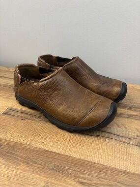 Keen Austin Slip On Leather Shoes Men’s Brown